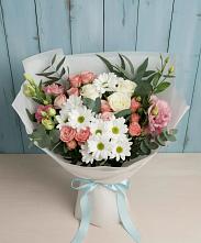 Букет цветов из:  Розы, Лизиантусы и Хризантемы в Аксеново
