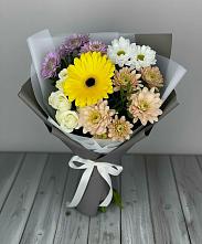 Букет цветов из:  Розы, Герберы и Хризантемы #REPLACE_PRED# Аксеново