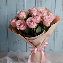 9 розовых роз в Аксеново Букет цветов из:  Розы в Аксеново