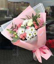 Букет цветов из:  Розы, Лизиантусы и Хризантемы в Аксеново