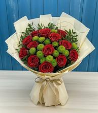 Букет цветов из:  Розы и Хризантемы в Аксеново